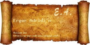 Erger Adrián névjegykártya